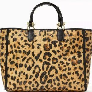 Lilly Pulitzer Greydon Leopard Woven Tote